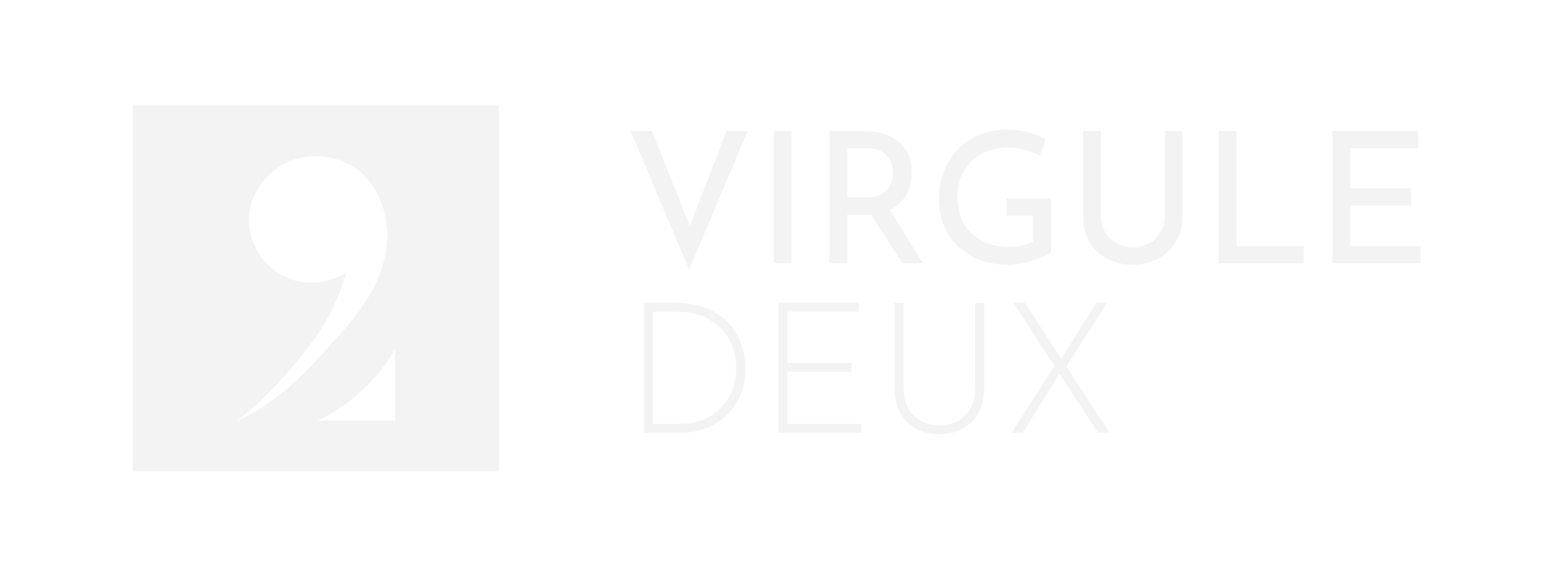 Logo blanc de Virgule Deux, cabinet de généalogie successorale